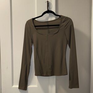 Elegant Long Sleeve Top in Olive